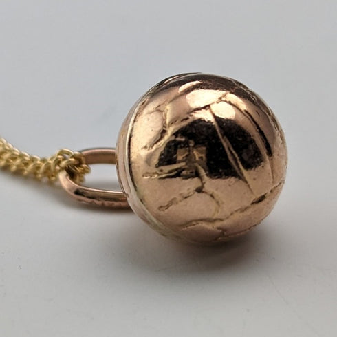 復古 9 克拉金球吊墜項鍊